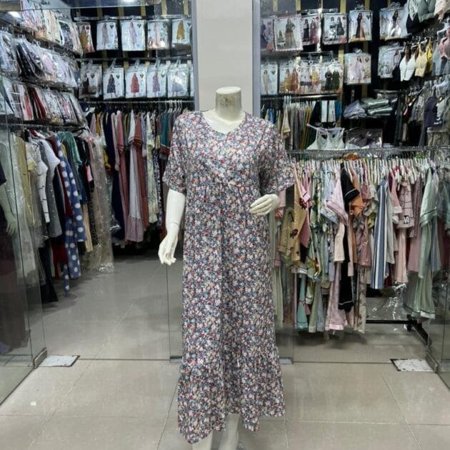 فستان نوم طباعة الأزهار