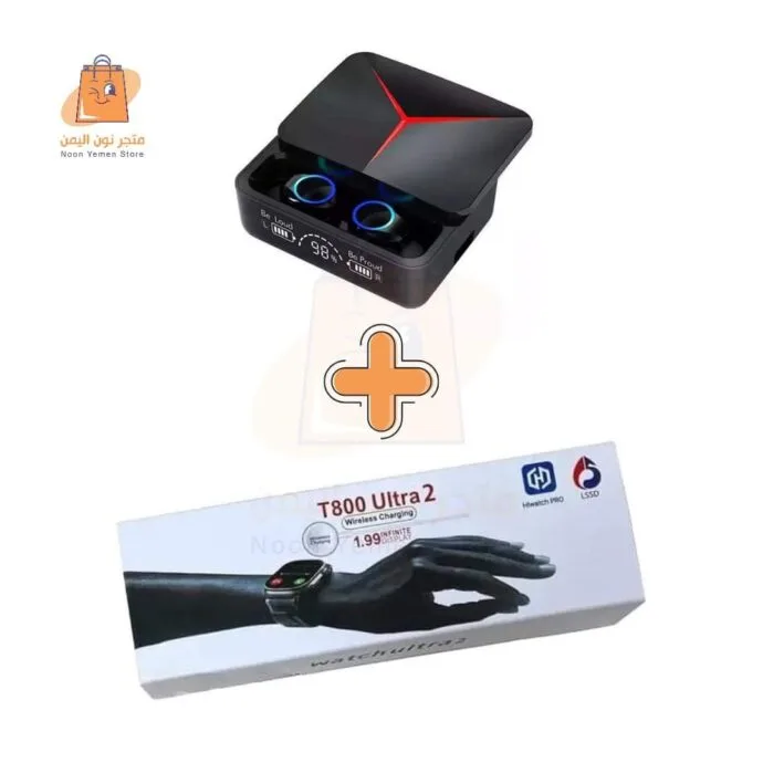 ⁦  M90 Proسماعة لا سلكية⁩+ ساعة T800 Ultra 2