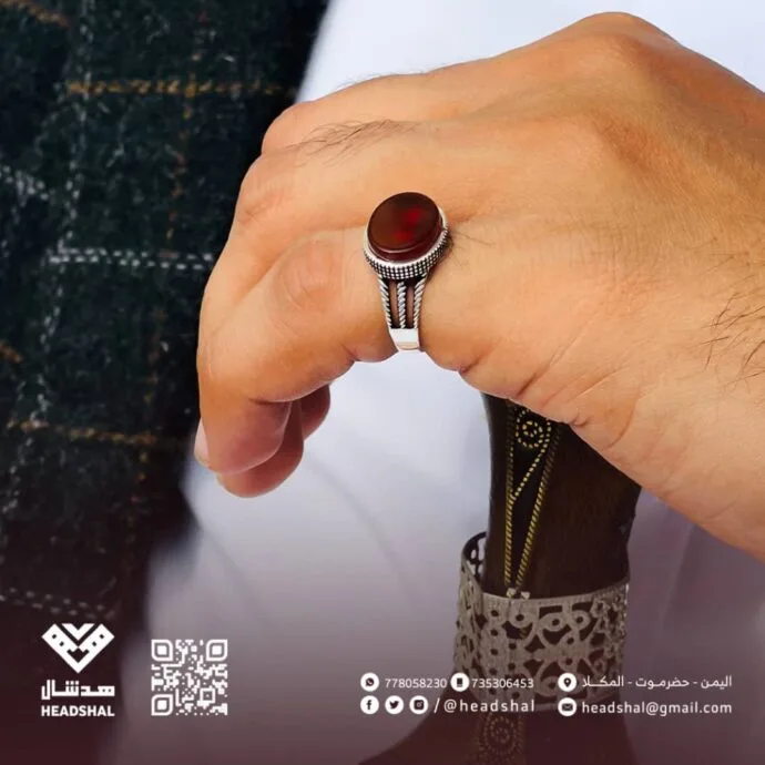 ⁦خواتم فضة عقيق يماني⁩ - الصورة ⁦21⁩