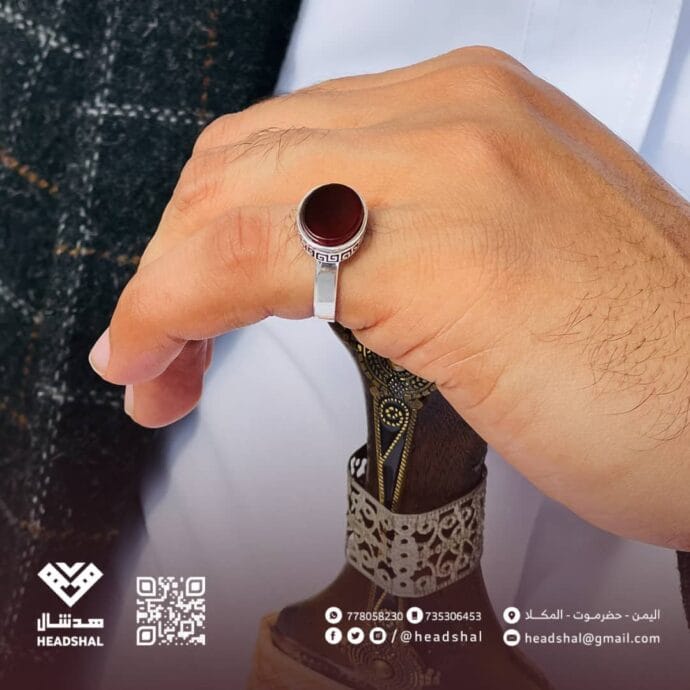 ⁦خواتم فضة عقيق يماني⁩ - الصورة ⁦20⁩