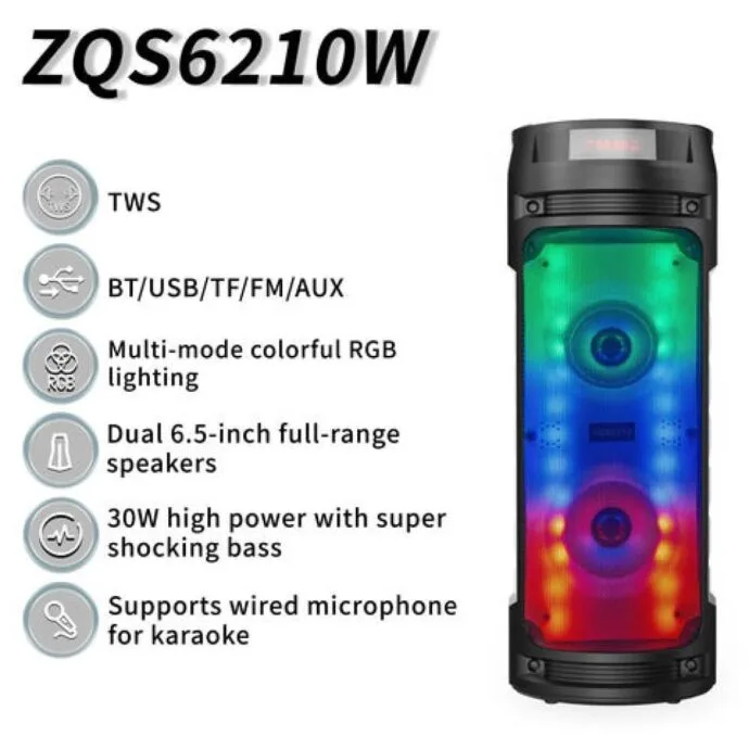 ⁦سماعة ومكبر صوت Zqs6210W بتقنية البلوتوث⁩ - الصورة ⁦9⁩
